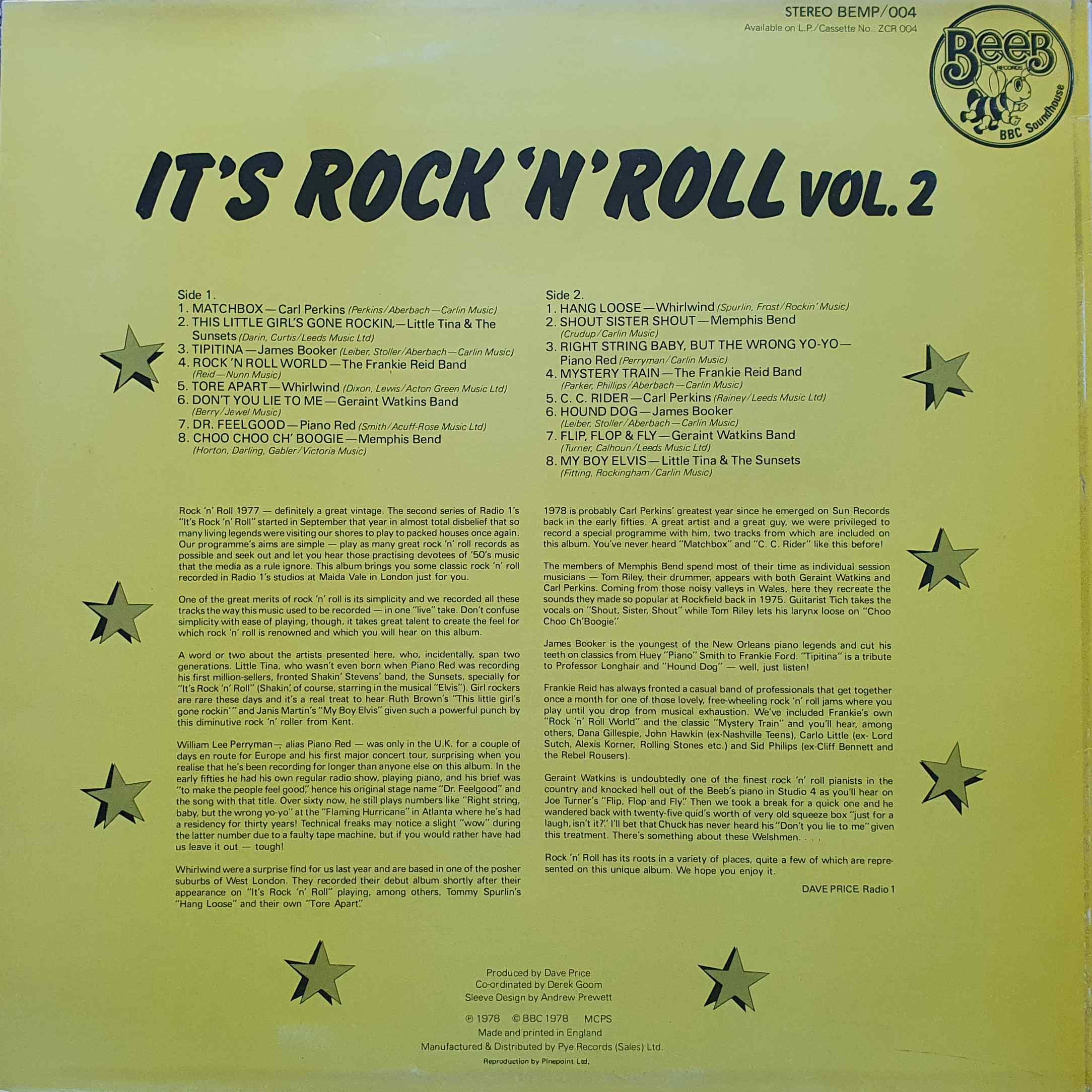 Picture of BEMP 004 Its rock n roll - Volume 2 by artist Various from the BBC records and Tapes library